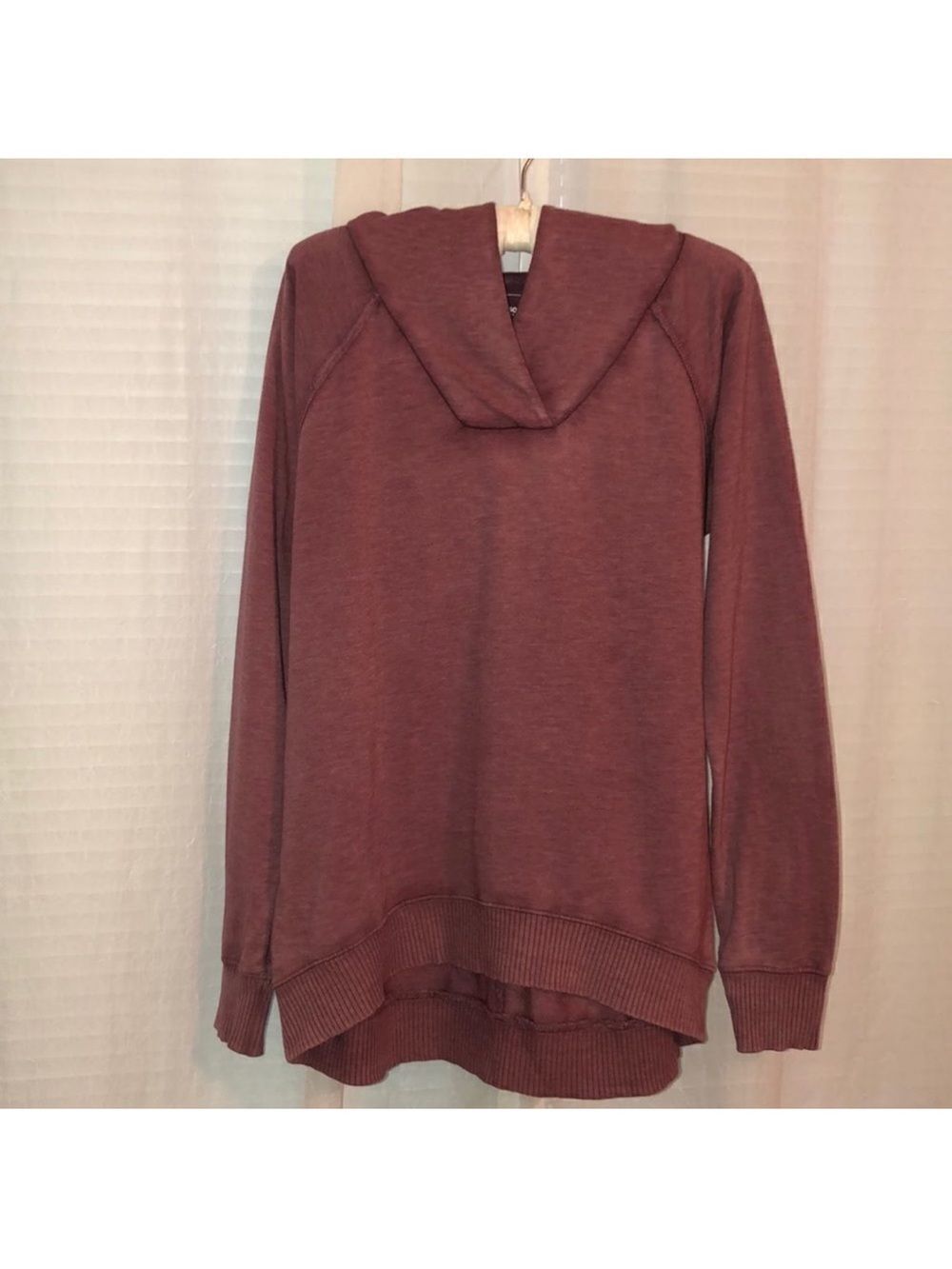 Sonoma M Berry Rush Burgundy Mauve Acid Washed Cotton Blend Pullover Hoodie